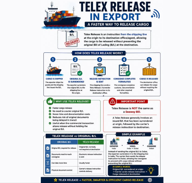 TELEX RELEASE IN EXPORT