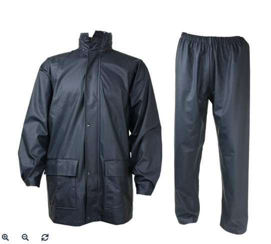Rain Suits With Hood, Cloth Lined Rubber